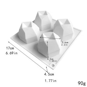MOLDE SILICONA PARA VELAS MANZANA FACETADO-4 CAVIDADES
