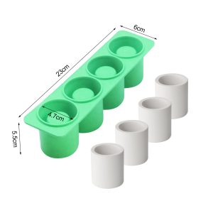 MOLDE DE SILICONA REDONDO PARA MACETAS-4 CAVIDADES